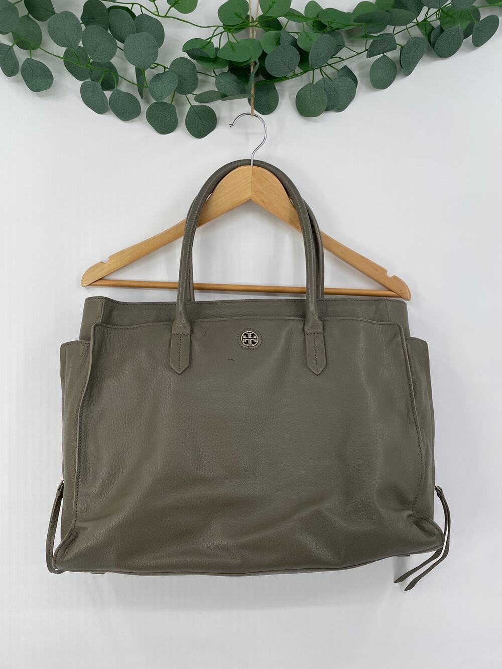Tory Burch Taupe Tote Bag Side Zipper Pockets & Original Duster Bag *disclaimer